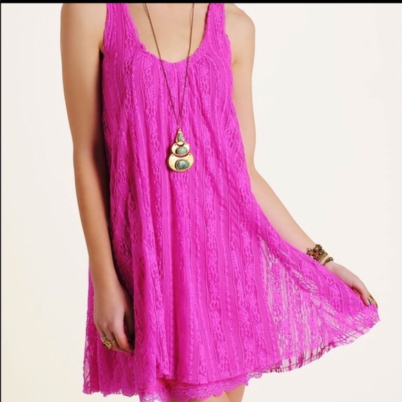 free people hot pink dress